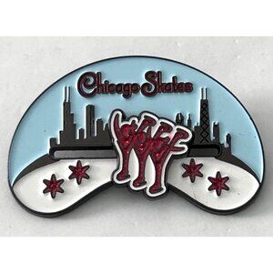 Chicago City Skates Souvenir Lapel Slider Pin Precision Skating Skyline
